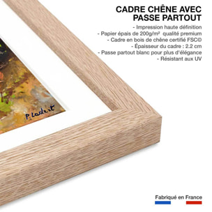 Affiche  trio vert Affiche + cadre en bois - Chêne