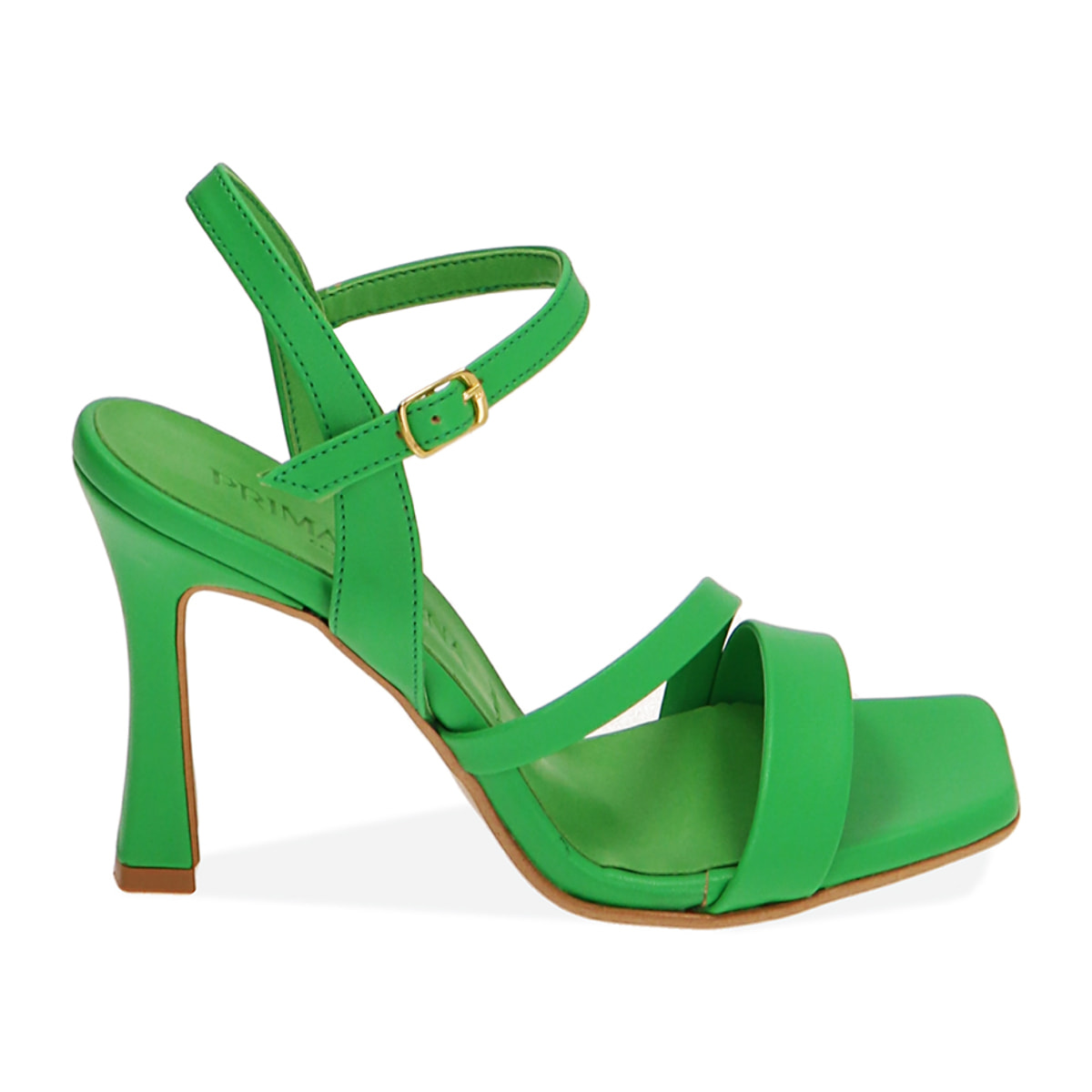 Sandali fucsia con punta quadra, tacco 10 cm