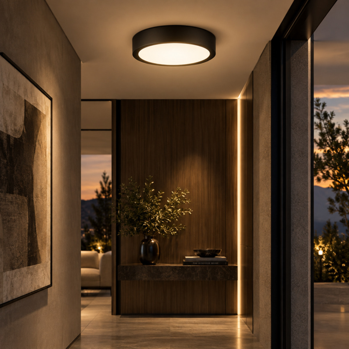 PLATE Lampada da soffitto Nero