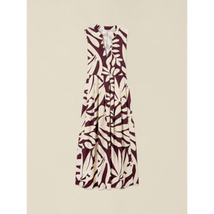 Oltre - Vestito lungo in popeline fantasia - Bianco