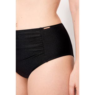 Slip bikini vita alta modellante Nero