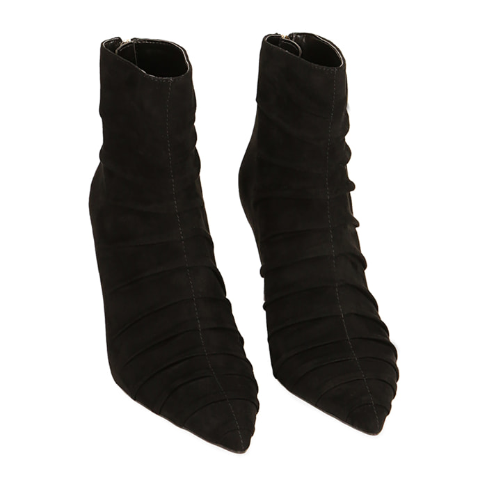 Stivaletti neri in microfibra, tacco 12 cm