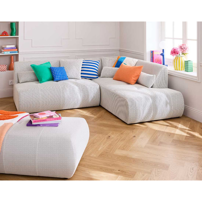 Onyx - pouf d'appoint - en tissu mailles 3D - Beige