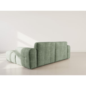 Diane - Canapé d'angle droit 4 places en velours texturé - Vert sauge