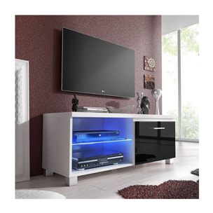 Mueble TV LED Blanco - Negro