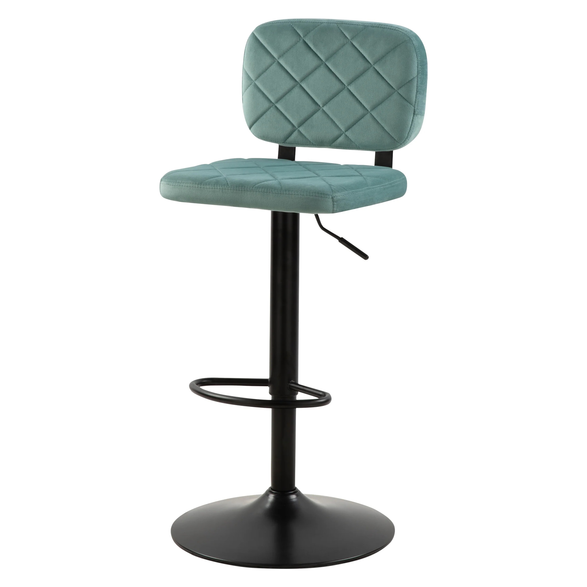 Lot de 2 chaises de bar réglables 60/81 cm en velours vert d'eau - Viktor