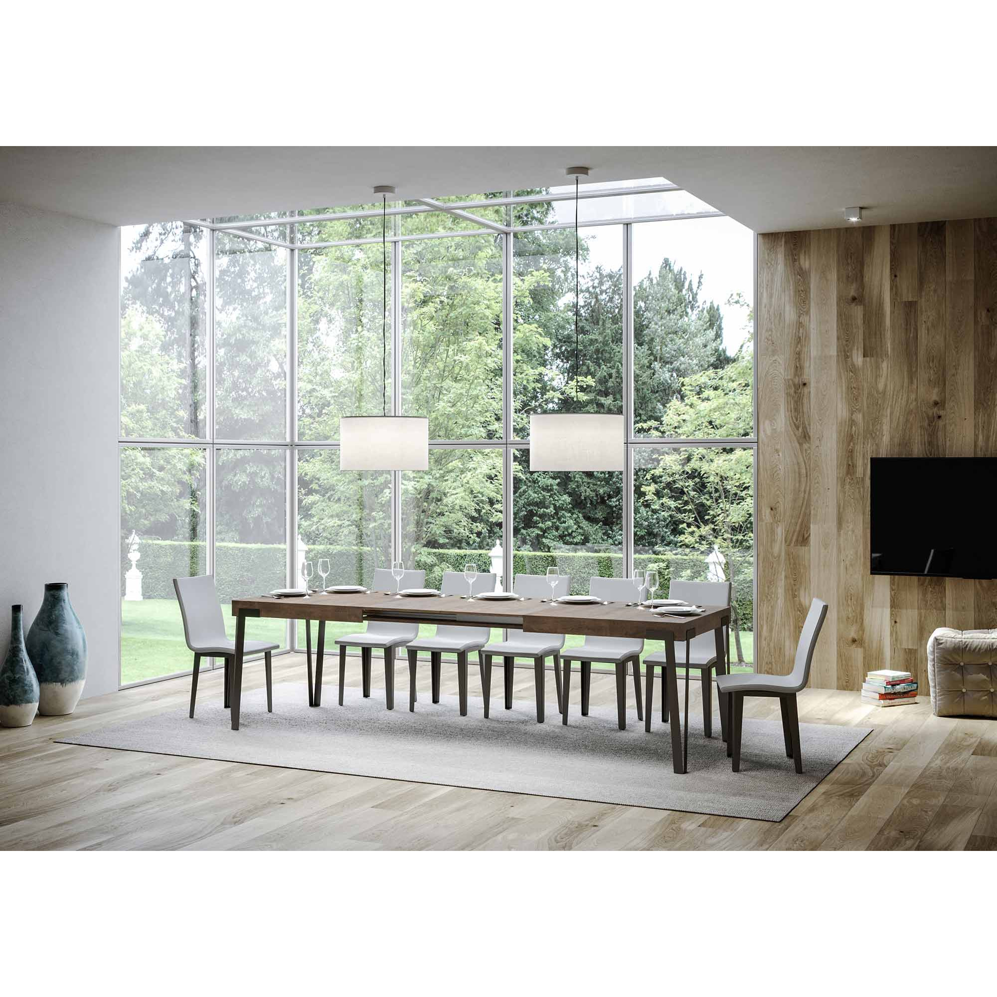 Mesa extensible 90x200/304 cm Rio Nogal estructura Antracita