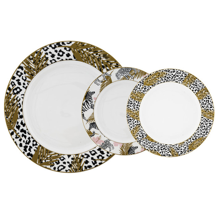 Set dolce Togo da 7 pezzi con piatto e piattini in new bone china