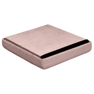 Coffre Pouf Pliable Velours Cotele Giulia Rose