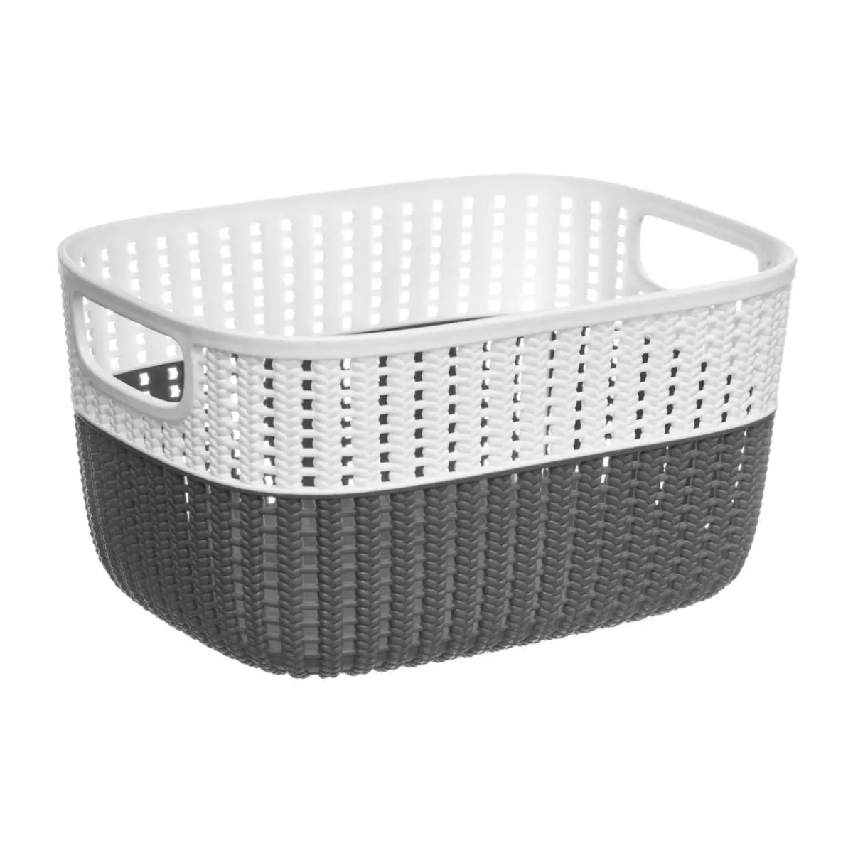 Panier en plastique 6,8L blanc gris