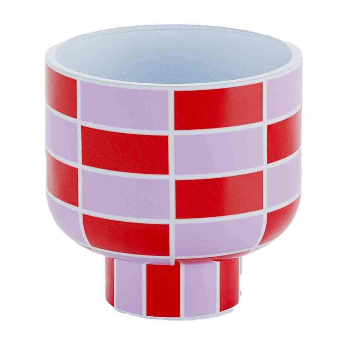 Vase céramique motif damier