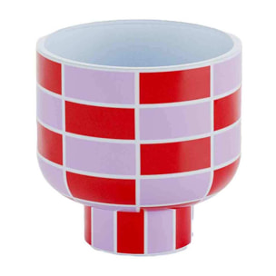 Vase céramique motif damier