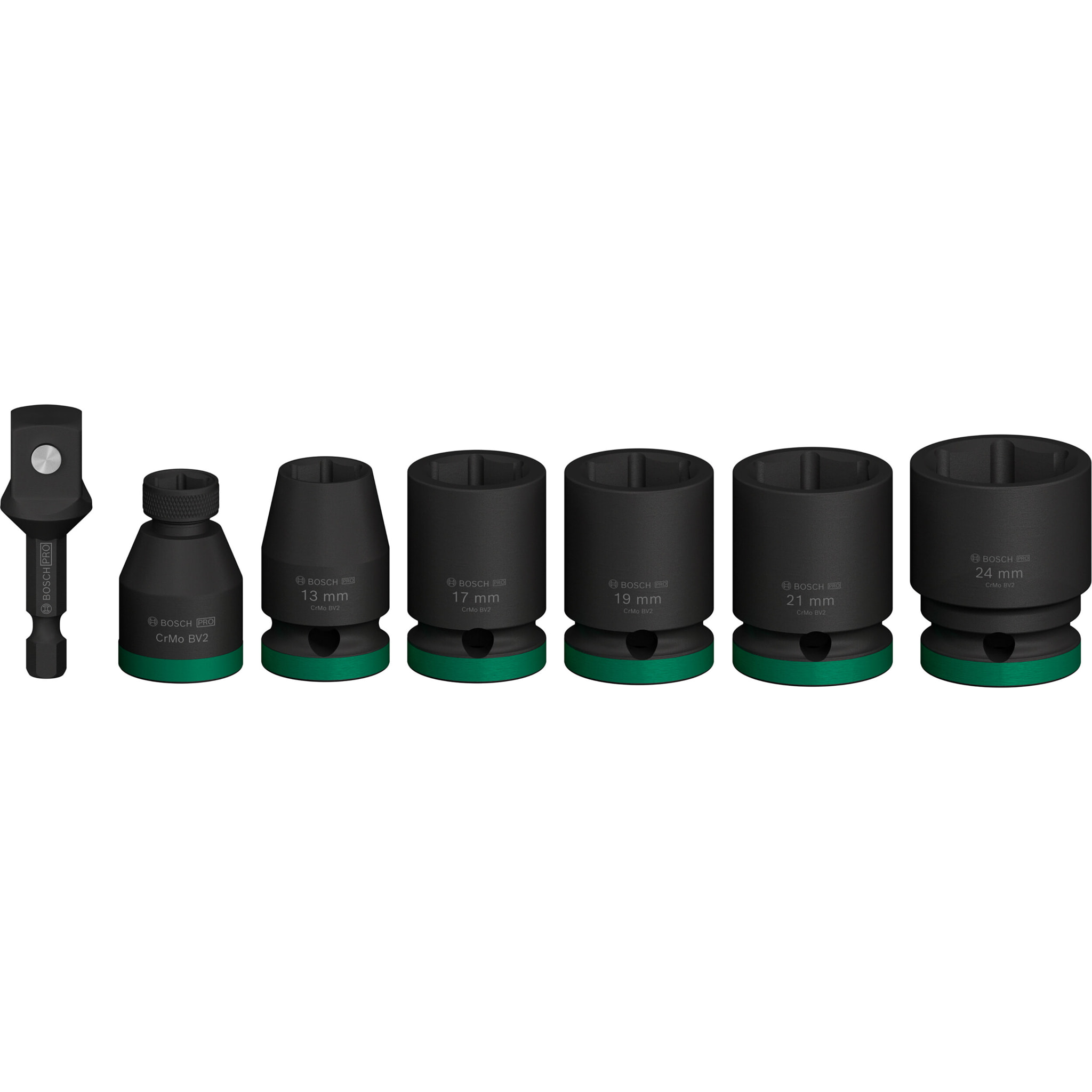 Coffret de douilles PRO Impact avec adaptateur, 1/2', Standard, 7 pièces - BOSCH - 2608003032