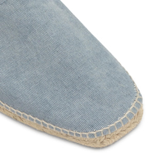 Alpargata plana en lona de algodón con bordado a contraste en talón