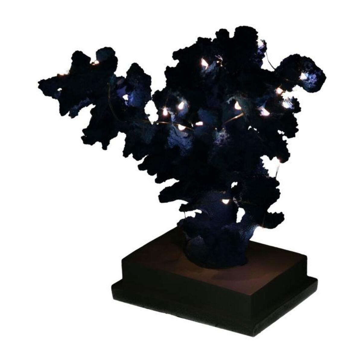 Corallo in resina azzurro con led cm20x17h24,5