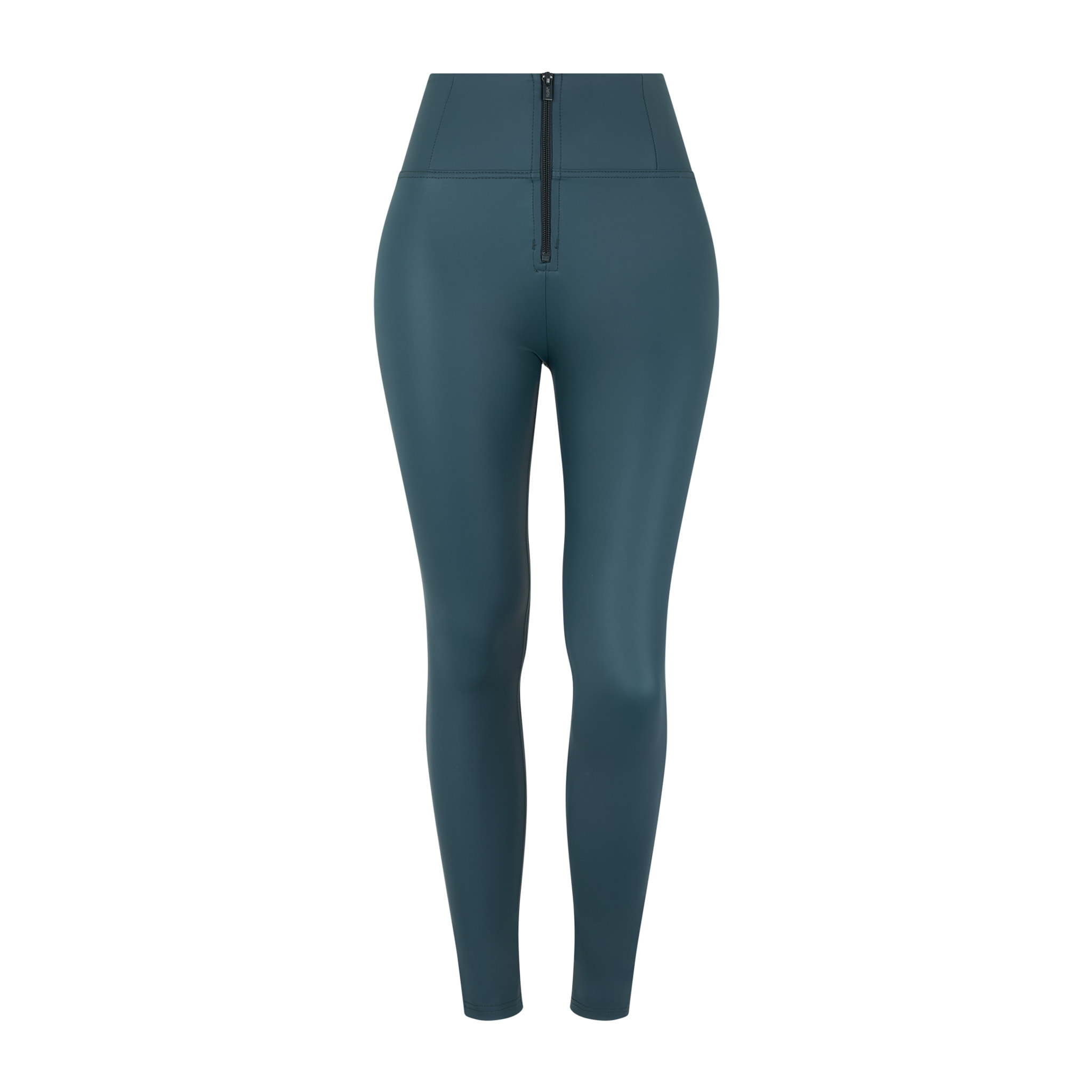 Pantaloni push up WR.UP® skinny vita alta con zip similpelle