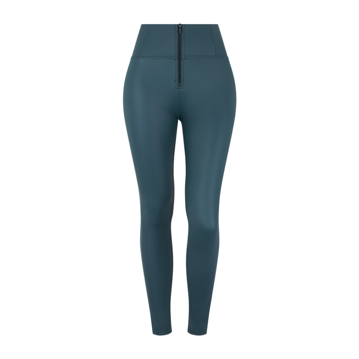 Pantaloni push up WR.UP® skinny vita alta con zip similpelle