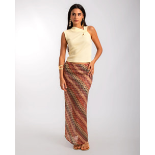 Top de mujer con tirantes asimétricos y nudo