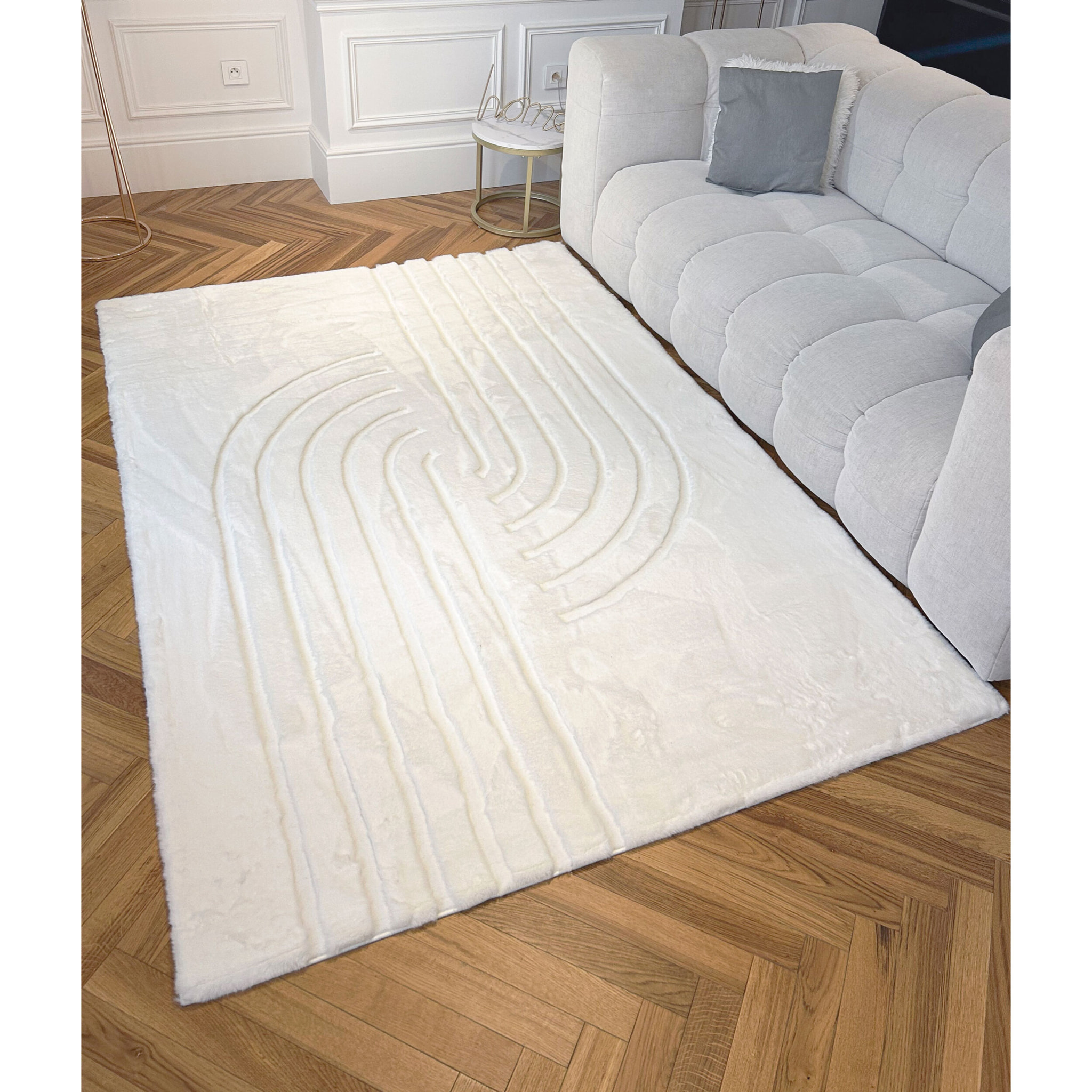 ALASKA - Tapis doux à motif graphique blanc