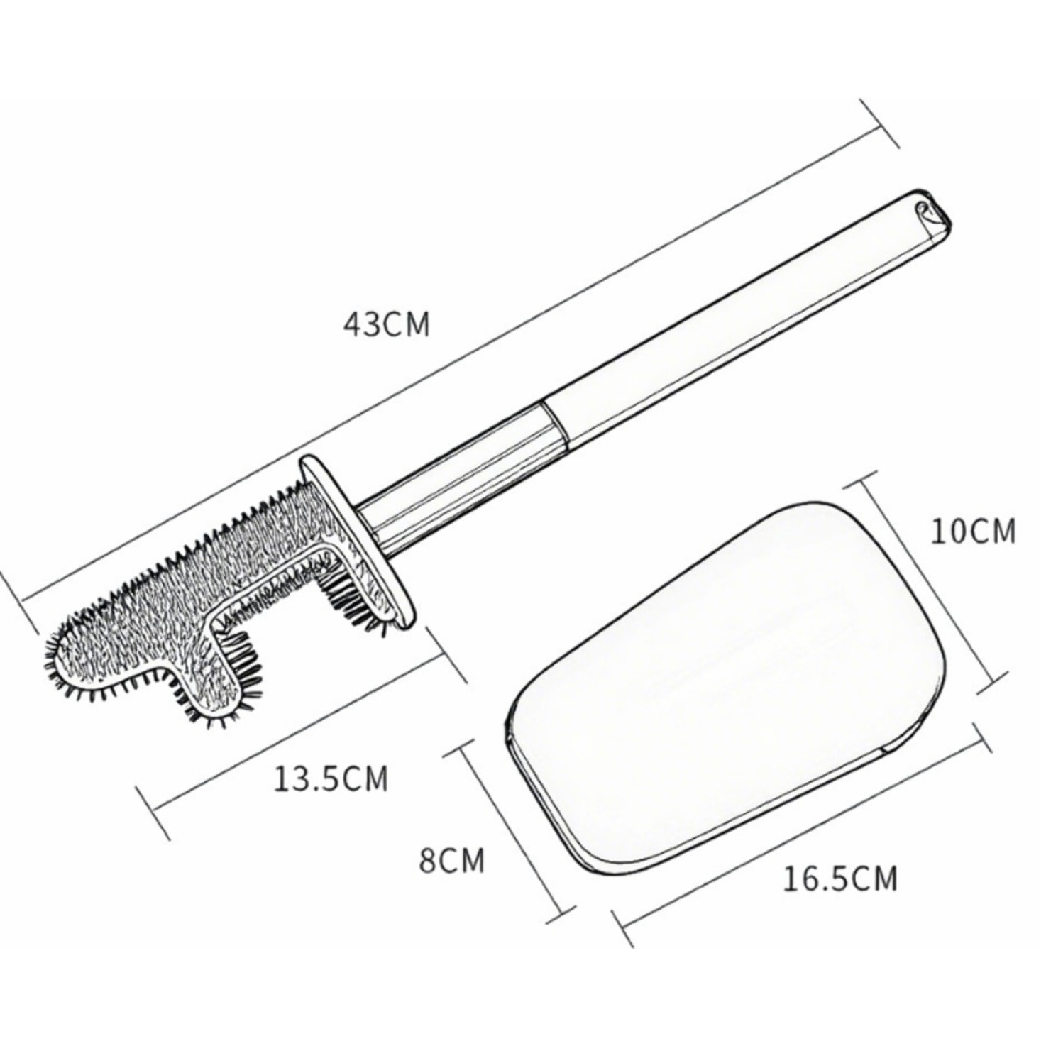Brosse WC légère adhésive, murale ou à poser, sans perçage, plastique, blanc mat (SATDSTETKA3M)