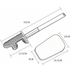 Brosse WC légère adhésive, murale ou à poser, sans perçage, plastique, blanc mat (SATDSTETKA3M)