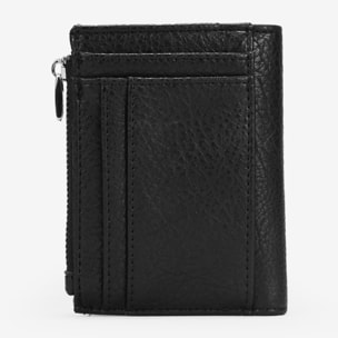 Billetero pequeño negro con logo en tachas