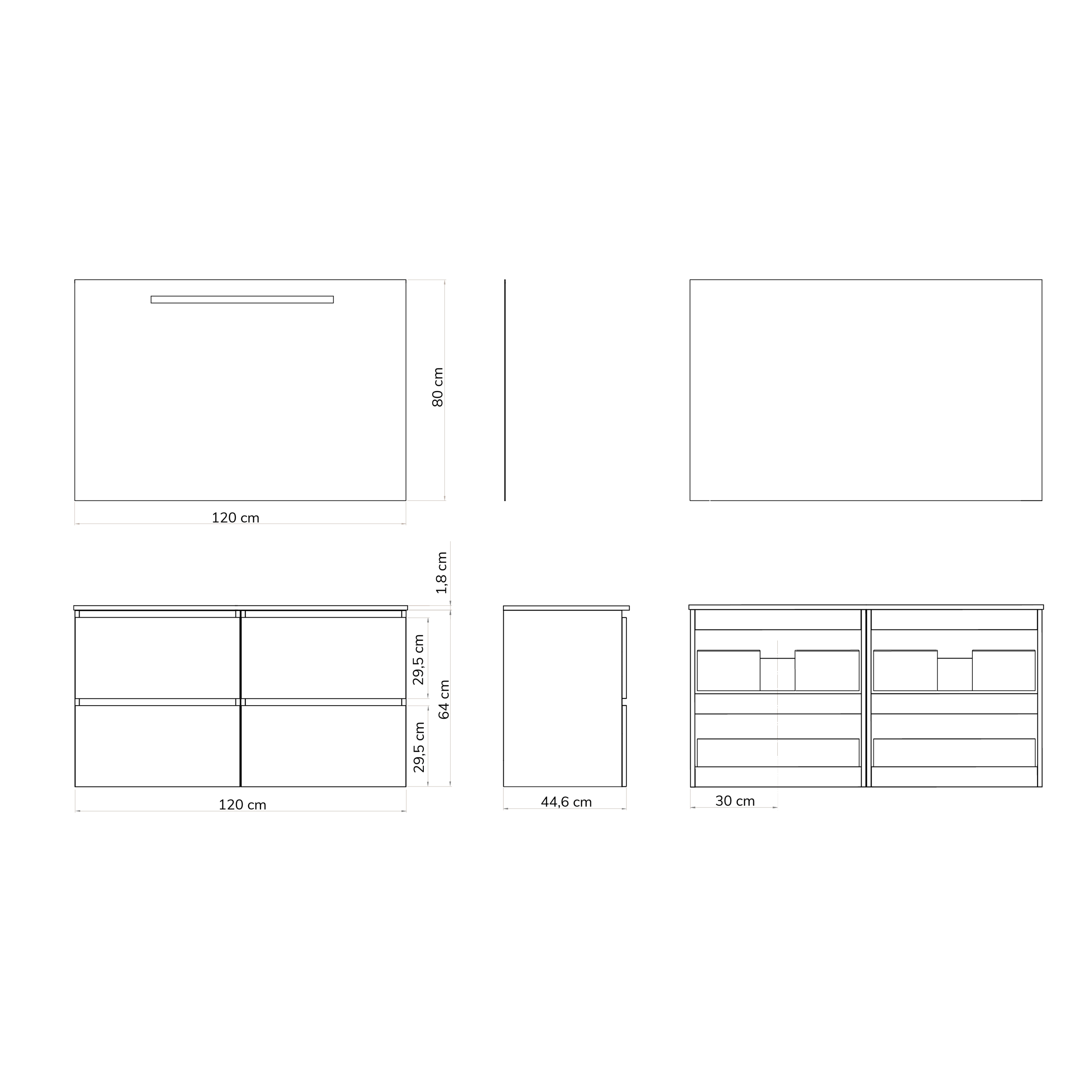 Conjunto mueble de baño SEA Alday, 120cm, Carbon