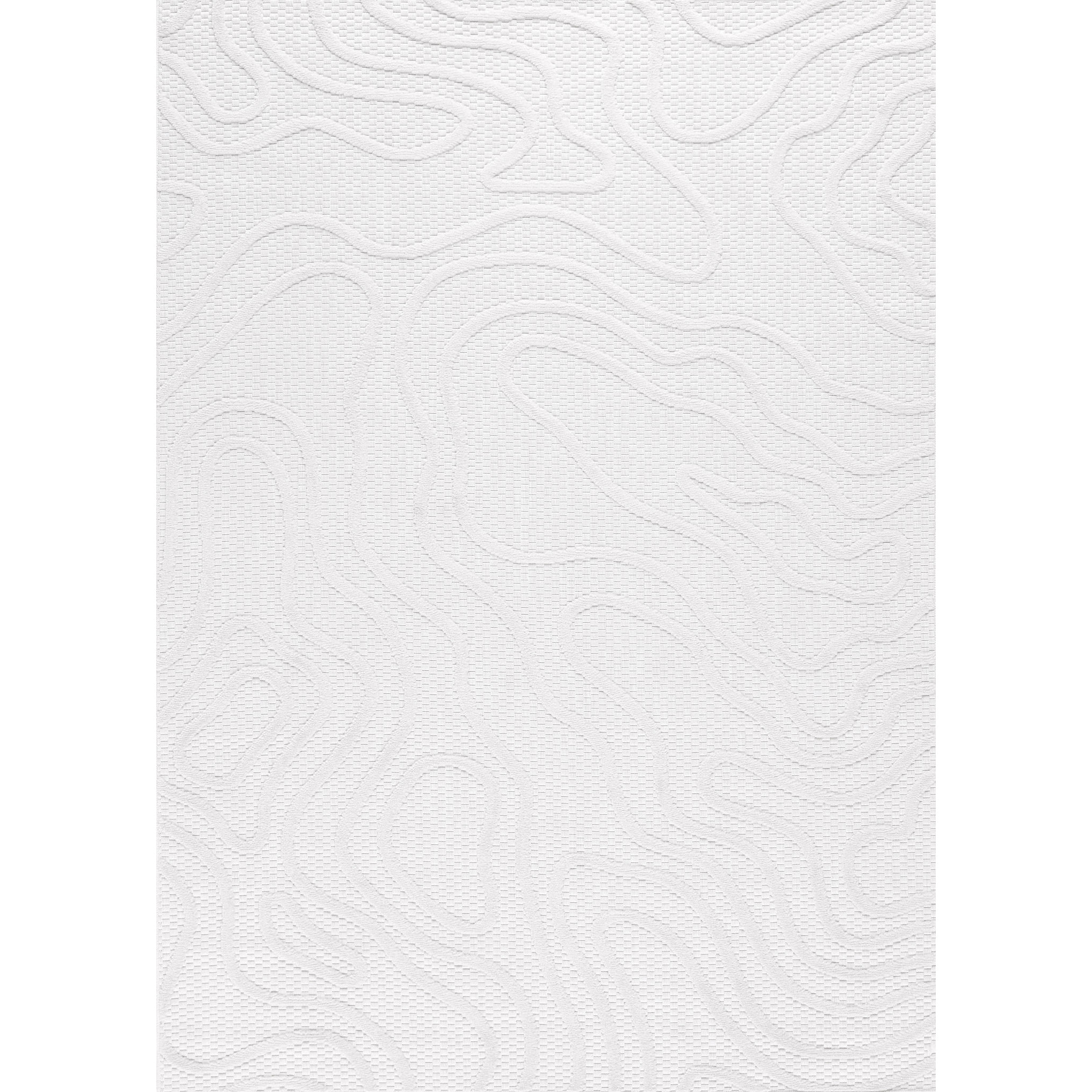 SANTORINI - Tapis d'intérieur/extérieur à motifs en relief graphique - Blanc
