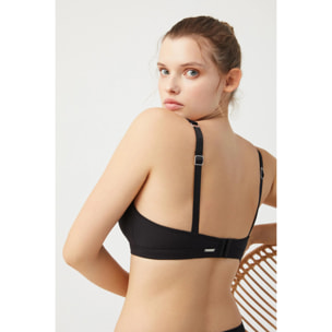 Reggiseno imbottito senza ferretto in cotone e modal nero