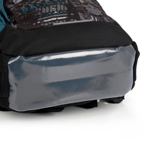 Mochila Gabol ROAD azul y negra e impermeable