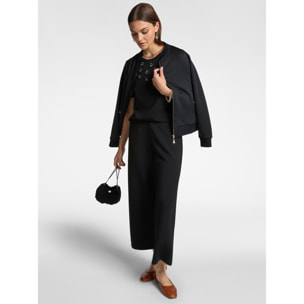 Elena Mirò - Camiseta con bordado de libélulas - Negro
