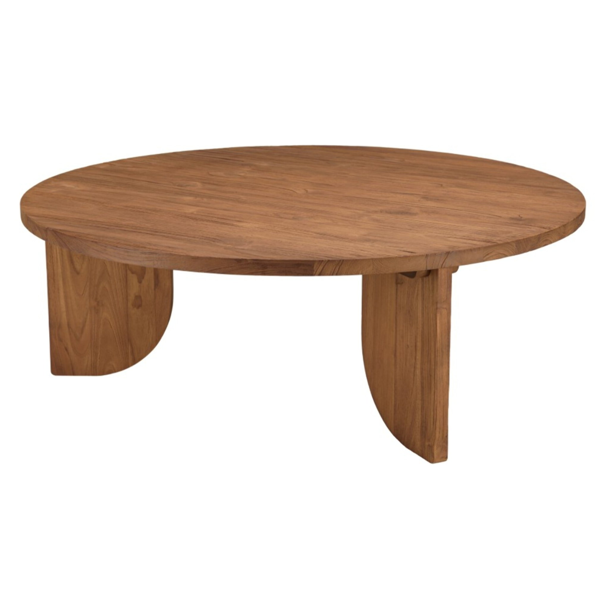 SIXTINE - Table basse ronde 100x100cm en bois de teck recyclé