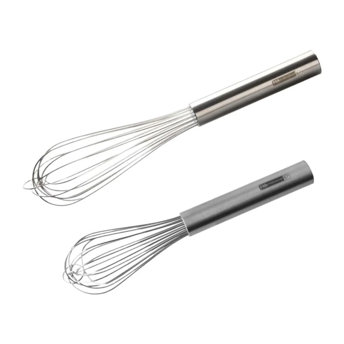 Lot de 2 fouets de cuisine ou de pâtisserie en inox 25 cm et 30 cm FM Professional Pâtisserie