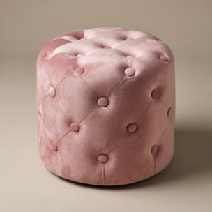 Pouf Poggiapiedi in Velluto Capitonné, Pouf Contenitore Design Moderno, Seduta Imbottita Multiuso per Soggiorno Camera da Letto Living, Complemento d’Arredo Elegante Stile Contemporaneo