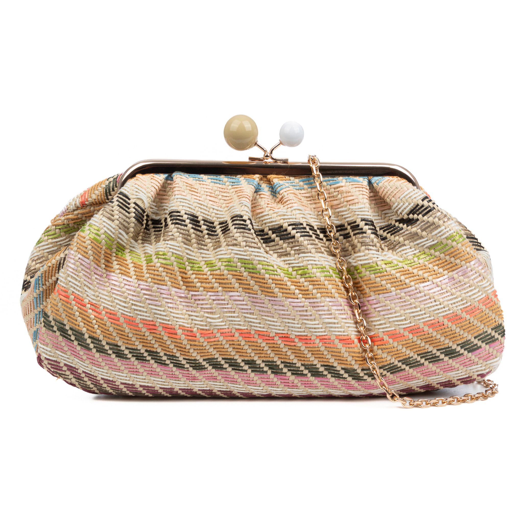 Boesio Bolso bandolera Mujer. Fabricado en rafia sintética entrelazada.