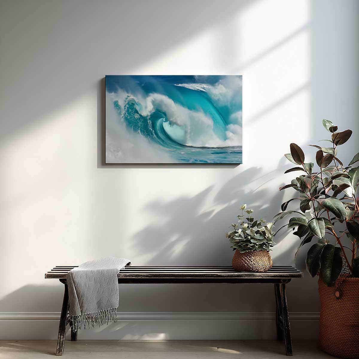 Tableau mer Tube bleu Toile imprimée