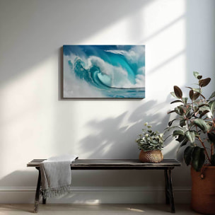Tableau mer Tube bleu Toile imprimée