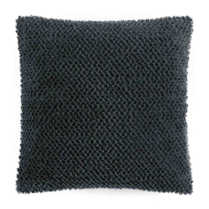 Housse de coussin imitation fourrure - Gris anthracite