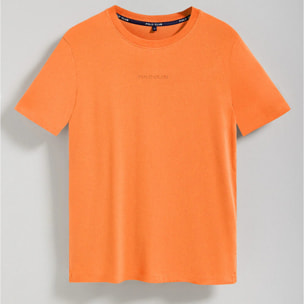 Camiseta Surfer loose fit naranja suave con logo minimal engomado Polo Club