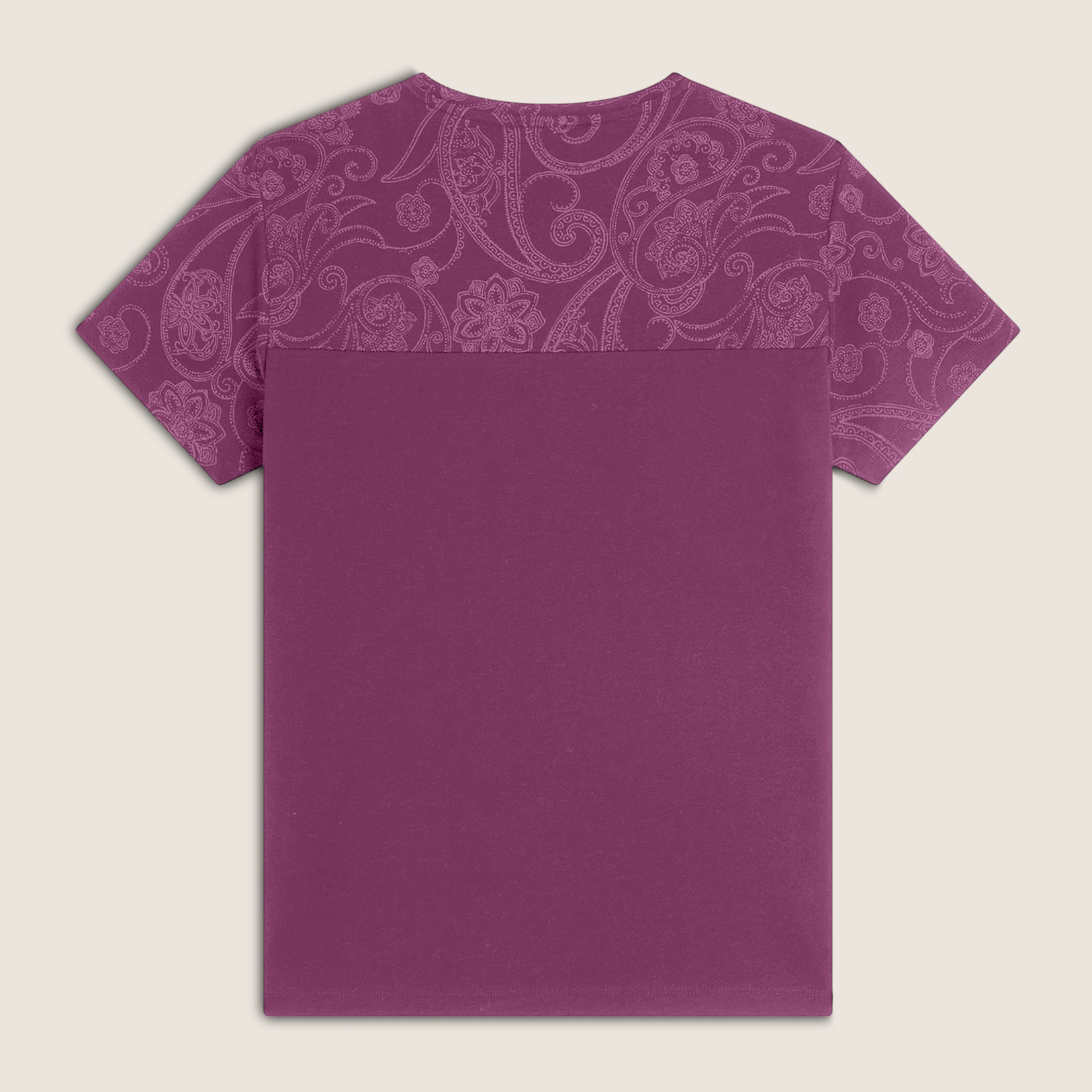 T-shirt donna in jersey con dettagli paisley