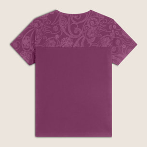 T-shirt donna in jersey con dettagli paisley