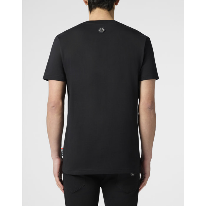 PHILIPP PLEIN Round Neck T-Shirt Painted Skull