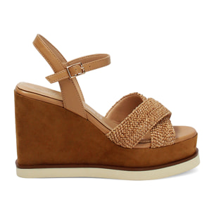 Zeppe cognac tacco 10 cm