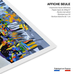 Affiche abstraite champs de bleuet Affiche seule