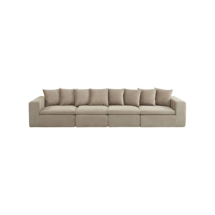 Canapé modulable tissu chenille 5 places MOVI