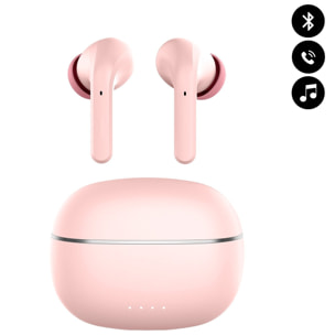 Ecouteurs Bluetooth Intra Auriculaires avec LED Rose