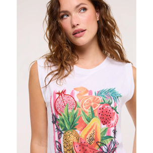 Camiseta Frutas Pedrería Blanco - Kitaya