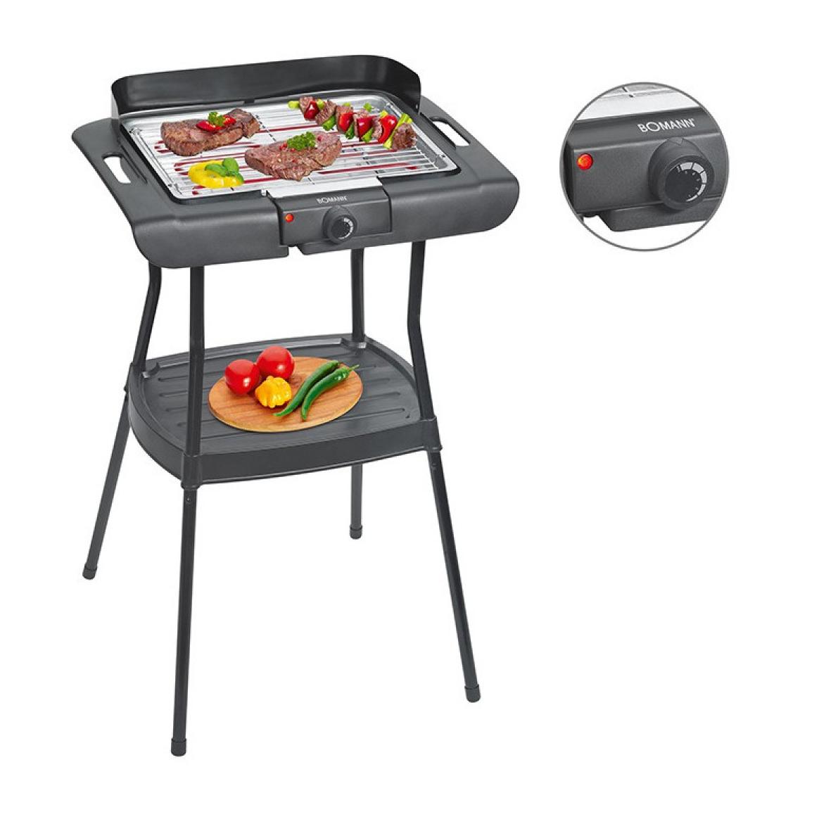 Barbecue Grill électrique sur pieds Bomann BQS 2244 CB Noir