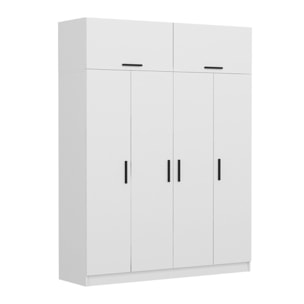 DIAGO - Dressing avec étagères et penderie 15 espaces de stockage blanc