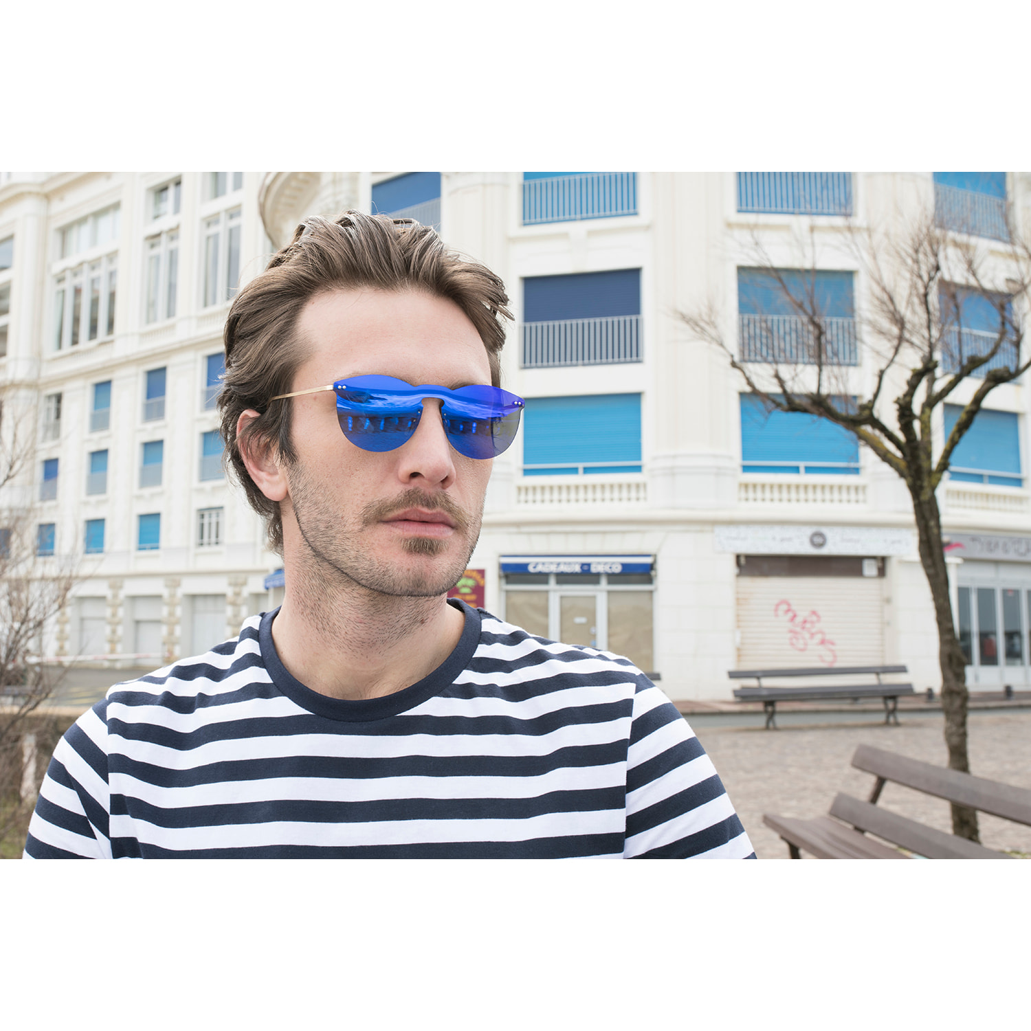 Gafas de sol PALO ALTO HELSINKI - Azul oscuro espacial / Azul oscuro espacial y patillas metálicas doradas